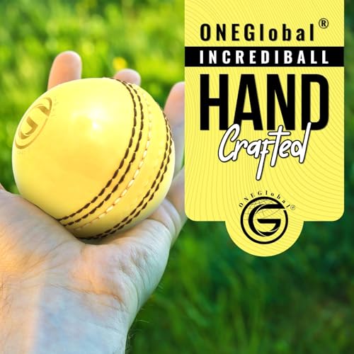 Image of Soft Rubber Cricket Ball for Practice | Outdoor & Indoor Practice Cricket Ball with Core & Stitched Seam | Realistic Feel, True Bounce & Swing for Practice, Honing Skills & Family Fun