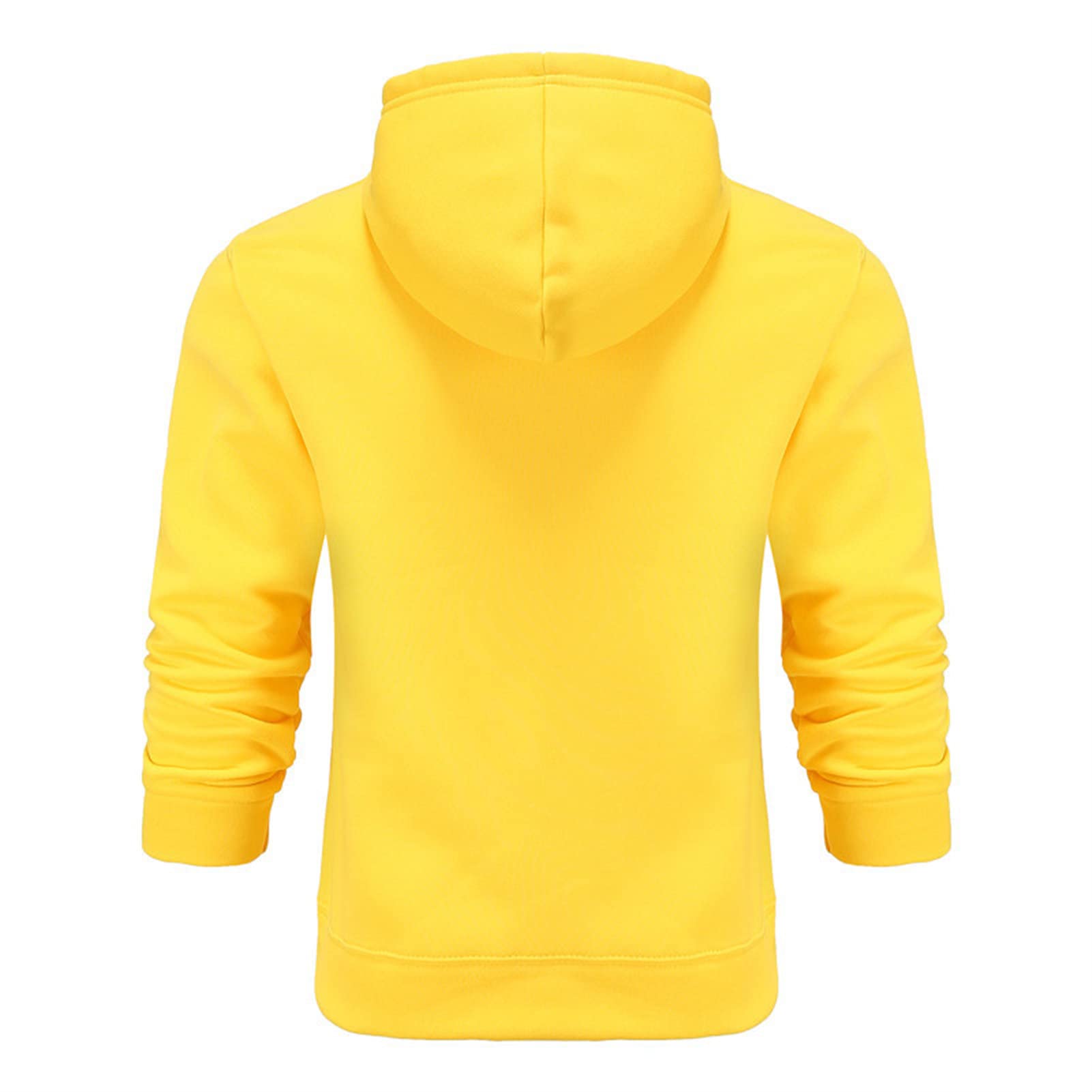 Maiyifu-GJ Pullover Hoodies for Men Classic Casual Solid Loose Fit Long Sleeve Hoodie Basic Lightweight Hooded Sweatshirt (Yellow,Large)