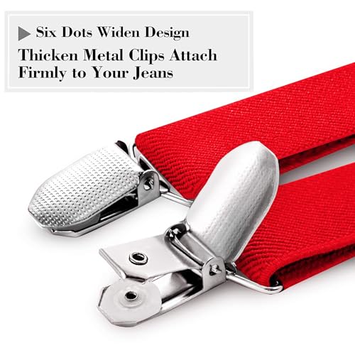 Image of habibee Suspenders and Bow Tie Set for Men, Adjustable Elastic Braces with Y-Back, Diverse Colors, Strong Clips