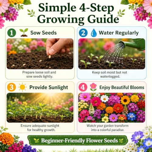 Image of All Season Flower Seeds Combo Pack for Home Garden - 45 Varieties, 2700+ Seeds for Balcony, Terrace & Outdoor Gardening | High Germination Mixed Flower Seeds Kit for All Seasons