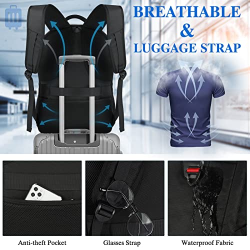 Travel-Laptop-Backpack-17-Inch-Extra-Large-Backpack-for-Men-Waterproof-College-School-Backpack-173-TSA-Friendly-Travel-Backpack-with-USB-Charging-Plug-Mens-Backpack-Computer-Backpack-Black-45L