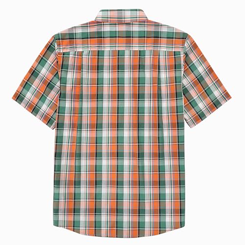 Image of Dubinik Mens Short Sleeve Button Down Shirts Soft Breathable Summer Vintage Regular Fit Lightweight Men's Casual Shirt