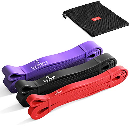 Pull Up Weerstandsband Elastiek band Fitness + Trainingsgids – Latex Optrek Powerband | Omhoog trekken Optrekhulp Optrekband Gymnastiekband Loop Stretching Assistance Bands Trainingsband Sportband (Set van 3)