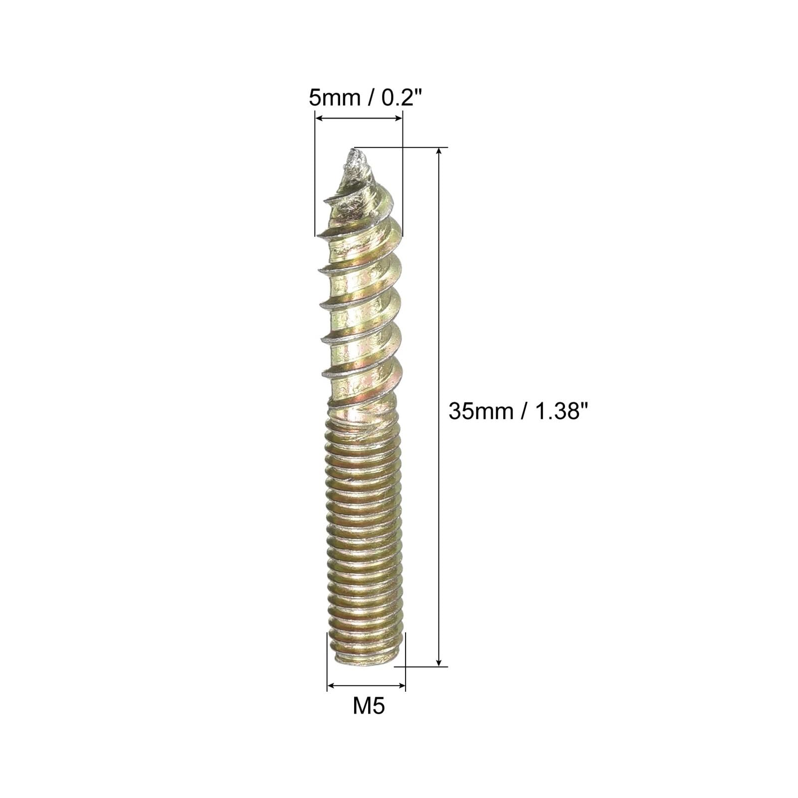 12/24/48/120 pz M5 M6 M8 M10 Doppio Attacco Filo Gancio Bulloni Tassello Viti for Mobili In Legno collegamento 25-120mm Lunghezza(M2.6)