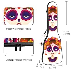 Sac pour ukulélé de dessin animé Calavera Sugar Skull mexicain pour ukulélé soprano ténor concert 58,4 cm 10 mm d… - Les Beatles, Paul McCartney, John Lennon, RIngo Starr, George Harrison Sac pour ukulélé de dessin animé Calavera Sugar Skull mexicain pour ukulélé soprano ténor concert 58,4 cm 10 mm d… – Image 4