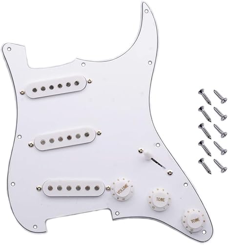 Tex Mex Prewired Stratocaster Pickguard - 3-ply White