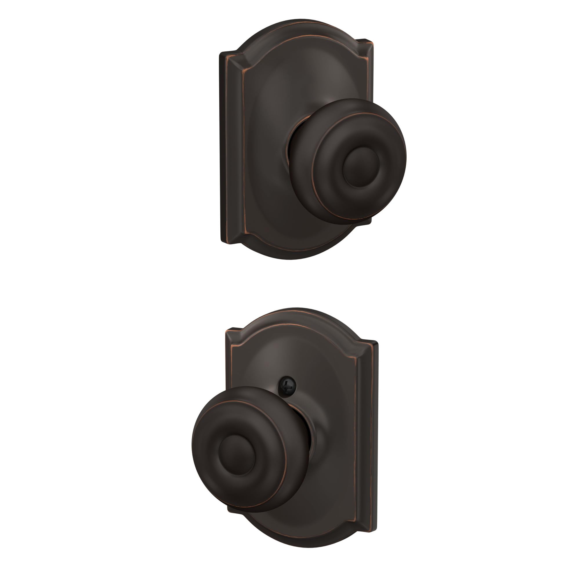 Schlage Georgian Hall/Closet Passage Door Knob, Aged Bronze