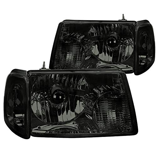 Spec-D Tuning Smoke Crystal Headlights + Corner Lights Turn Signal Lights Compatible with Ford Ranger 2001-2011 L+R Pair Assembly Spec-D Tuning Smoke Crystal Headlights + Corner Lights Turn Signal Lights Compatible with Ford Ranger 2001-2011 L+R Pair Assembly