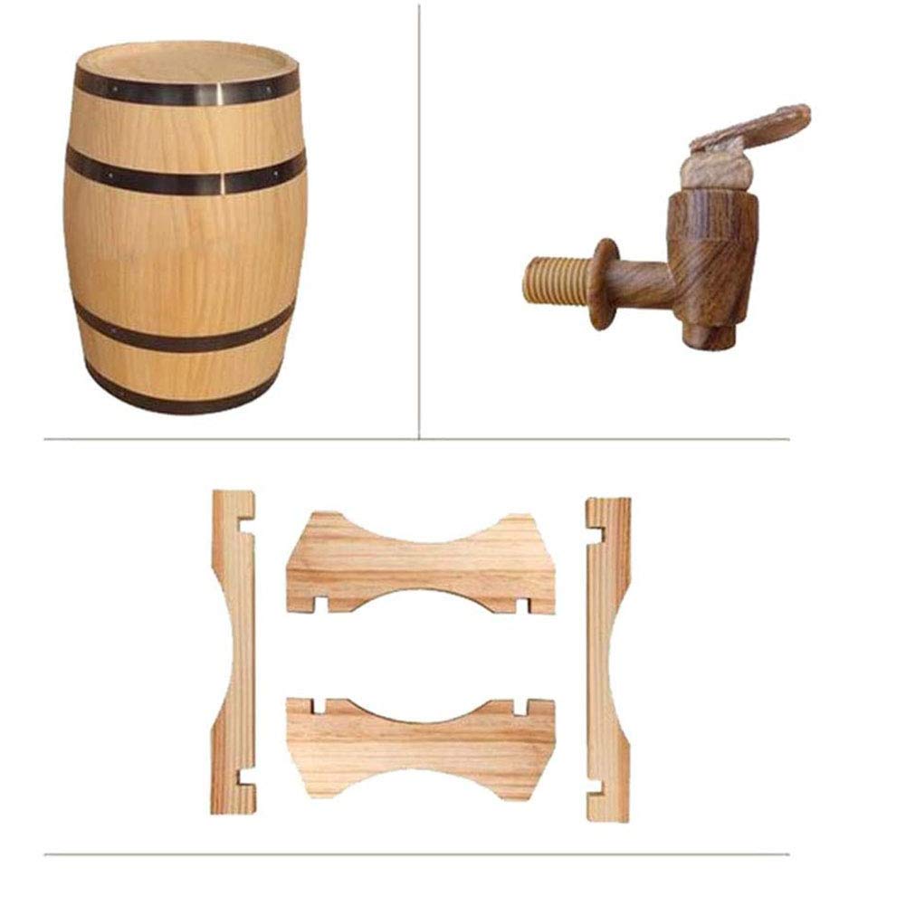 Barril De Roble, Barril De Madera De Roble Artesanal, (Sin Pegamento, Sin Cera, Sin Forro, Barril De Roble, Barril), para Añejamiento De Licores y Vino,3L