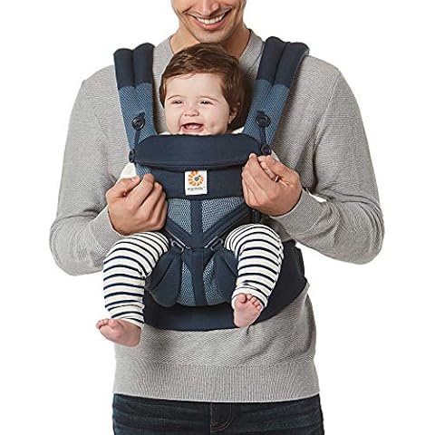 Ergobaby Omni 360 All-Position Baby Carrier for Newborn to Toddler with Lumbar Support & Cool Air Mesh (7-45 Lb), Tones of Blue Cover