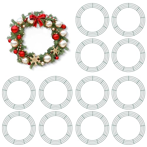 Thealyn 12 Pack 50cm Metal Wreath Frame Wire Wreath Rings for Christmas New Year Party Home Decor Crafts Supplies (20 Inch)
