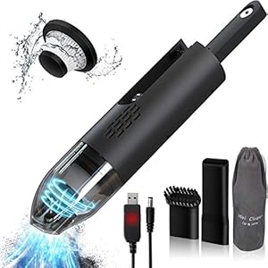 Akku Handstaubsauger 2500mAh 450g Mini Leicht, Klein Autostaubsauger Kabellos mit Waschbarer HEPA Filter, Faltbarer…