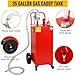 35 Gallon Fuel Caddy Portable Gas Storage Tank with 4 Wheels, Manual Transfer Pump for Boat ATV Car UTV Red
