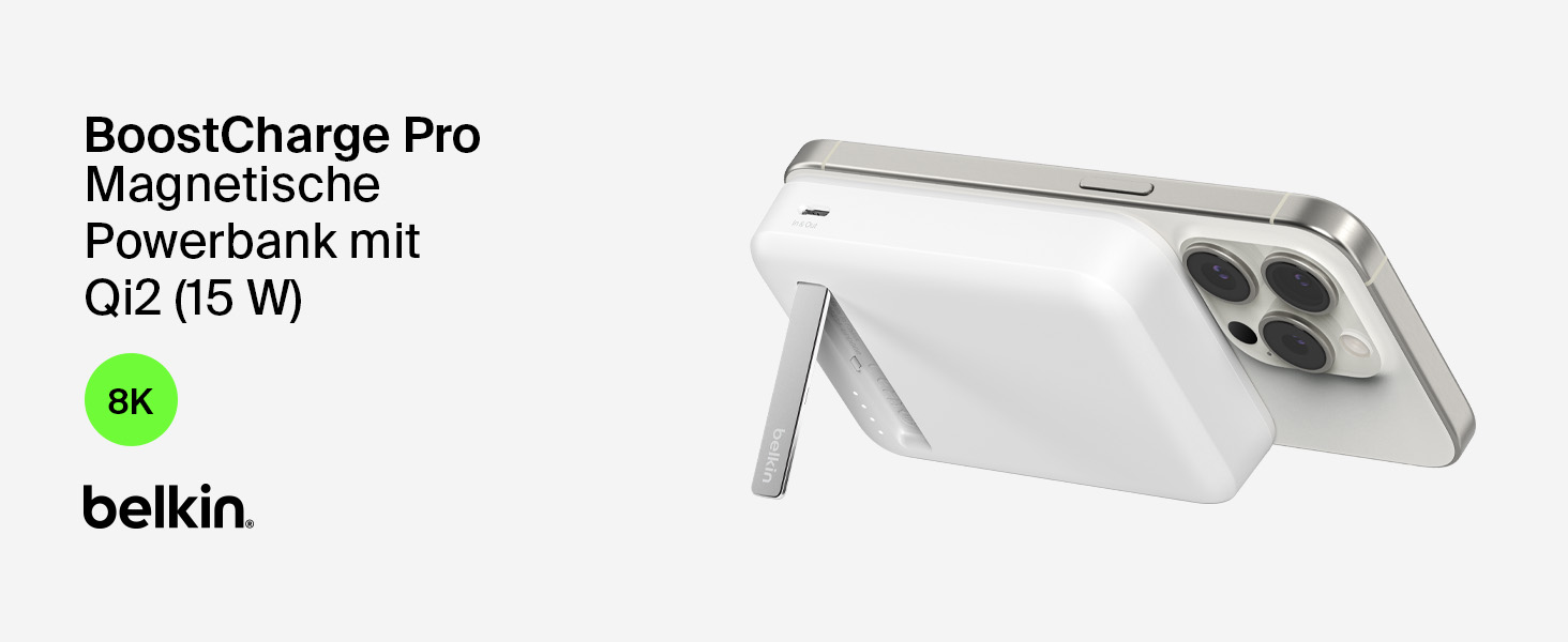 Belkin BoostCharge Pro Kabellose Powerbank 8000mAh mit Qi2