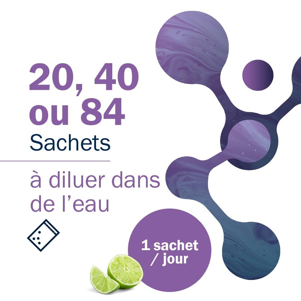 Metagenics NutriMag Magnésium, Stress Fatigue, Citron Vert, 84 Sachets | Magnésium avec vitamines B6, B12, D et folate. Contribue à réduire la fatigue et au métabolisme énergétique normal.