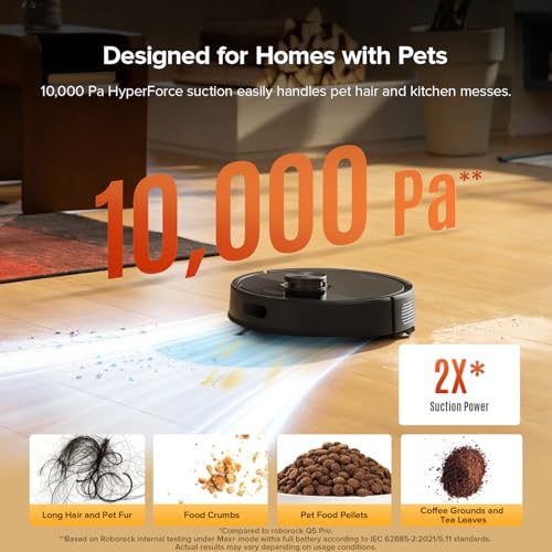 roborock q7 m5 robot vacuum and mop combo 10000pa hyperforce suction robotic vacuum cleaner dual anti-tangle system app-controlled mopping lidar navigation for pet hair and carpet black