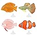 Jubaopen 4 PCS Finto Pesce Ornamento Decorazione Pesci Galleggianti in Silicone per Acquario Decorativo Arredamento Tropicale Pesci False Riflettente con 4 Ventose