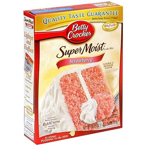 Image of Betty Crocker Supermoist Cake Mix, Strawberry, 18.25-Ounce Boxes (Pack of 12)