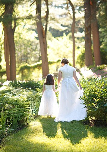 Image of ABaoWedding Lace A-Line Flower Girl Dress | Sleeveless,Floral Embroidery,Hidden Zipper.Perfect for Kids Wedding,Communion,Pageant & Formal Events.