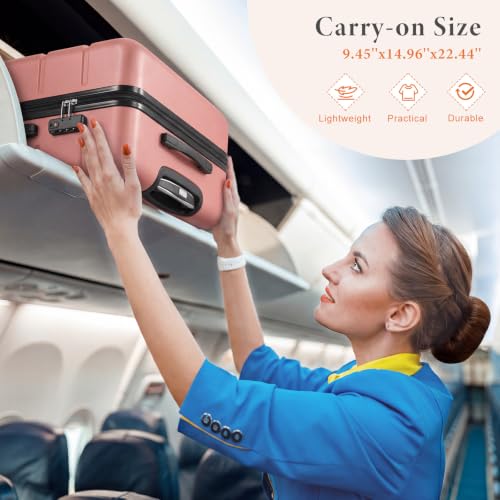 Image of Sweetcrispy 20 Inch Carry On Luggage, Suitcase with Spinner Wheels