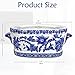 Arborus Blue and White Ceramic Planter Pot – Vintage Floral Oval Cachepot Vase for Indoor Plants, Flowers & Succulents – Glazed Chinese Porcelain Style Decorative Bowl – 7.4
