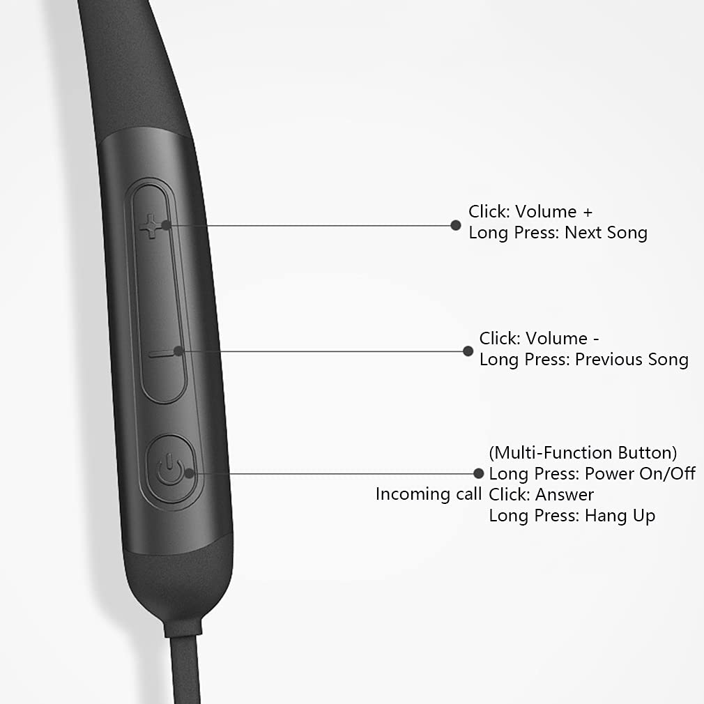 Magnetyczne douszne bezprzewodowe słuchawki Bluetooth, IPX7 wodoodporne bezprzewodowe słuchawki sportowe, miękka opaska na szyję, lekkie słuchawki z redukcją szumów stereo do biegania wędrówek fitnessu czarne