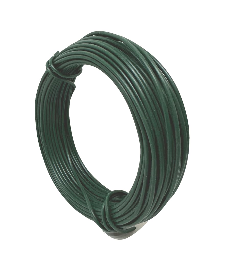 THE UM24 50FT Garden Wire Heavy Duty Green Coated Plant Twist Tie Garden Training Wire