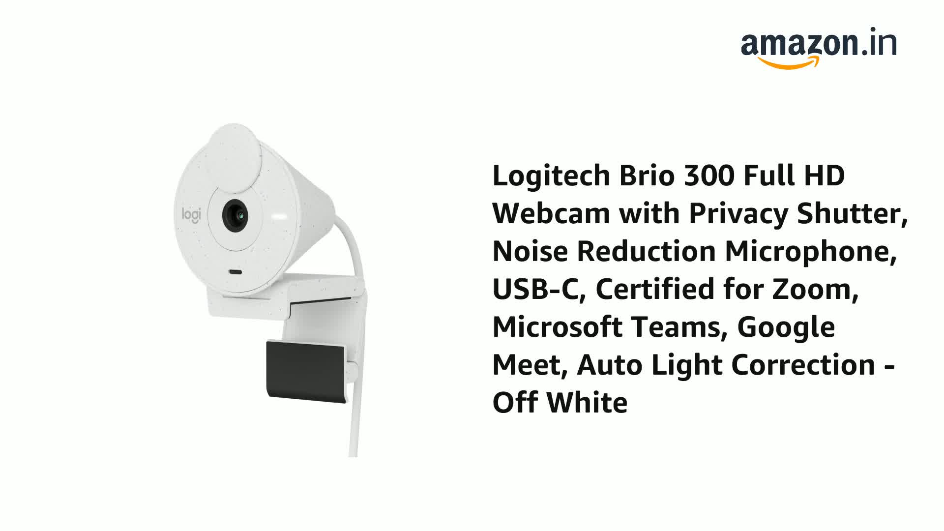 Brio 100 LOGITECH BRIO 300 FULL HD WEBCAM WITH PRIVACY SHUTTER