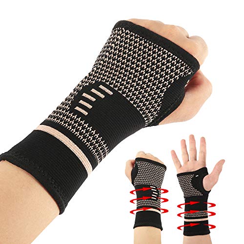 Paire de supports poignet cuivre pour le sport et le travail - Taille S