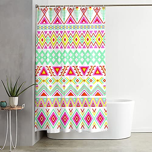Rideau de douche KnSam 165x200cm en polyester géométrique multicolore