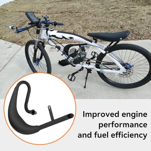 Image of FVRITO Performance Exhaust Muffler Expansion Chamber Pipe Silencer Gasket for 2 Stroke 50cc 66cc 80cc Engine Gas Motorized Bicycle Motor Bike Black