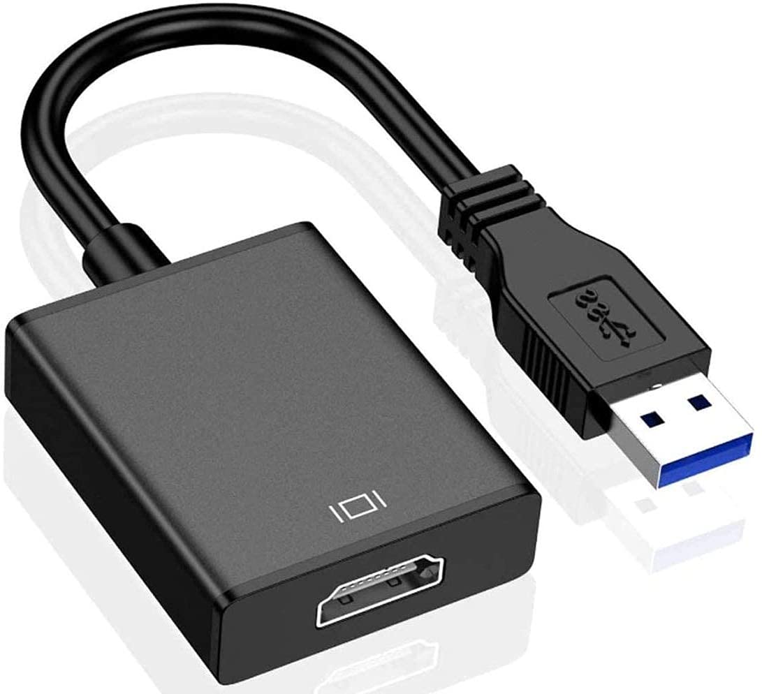 Excefore USB to HDMI Adapter, USB 3.0/2.0 to HDMI 1080P Video Graphics Cable Converter with Audio for PC Laptop Projector HDTV Compatible with Windows XP 7/8/8.1/10