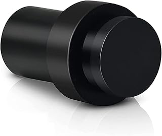 Door Stopper Stainless Steel Cylindrical Floor Door Stop Black Rubber Door Stoppers Brushed Modern Commercial Door Stops Decorative Heavy Duty Solid Doorstop Bumper Wedge Wall Protector 2.5Inch