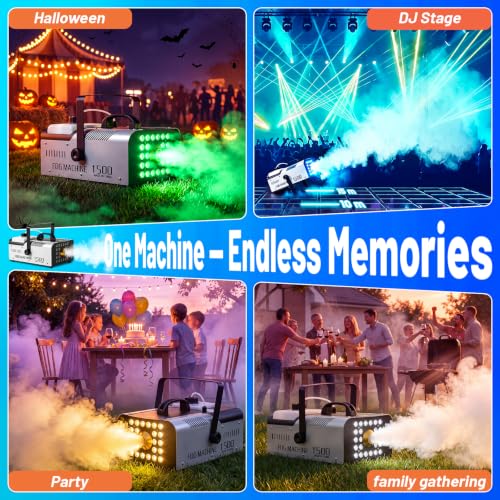 CFKEJI Fog Machine for Halloween Outdoor Indoor 1500W with 24 LED Lights - image 5