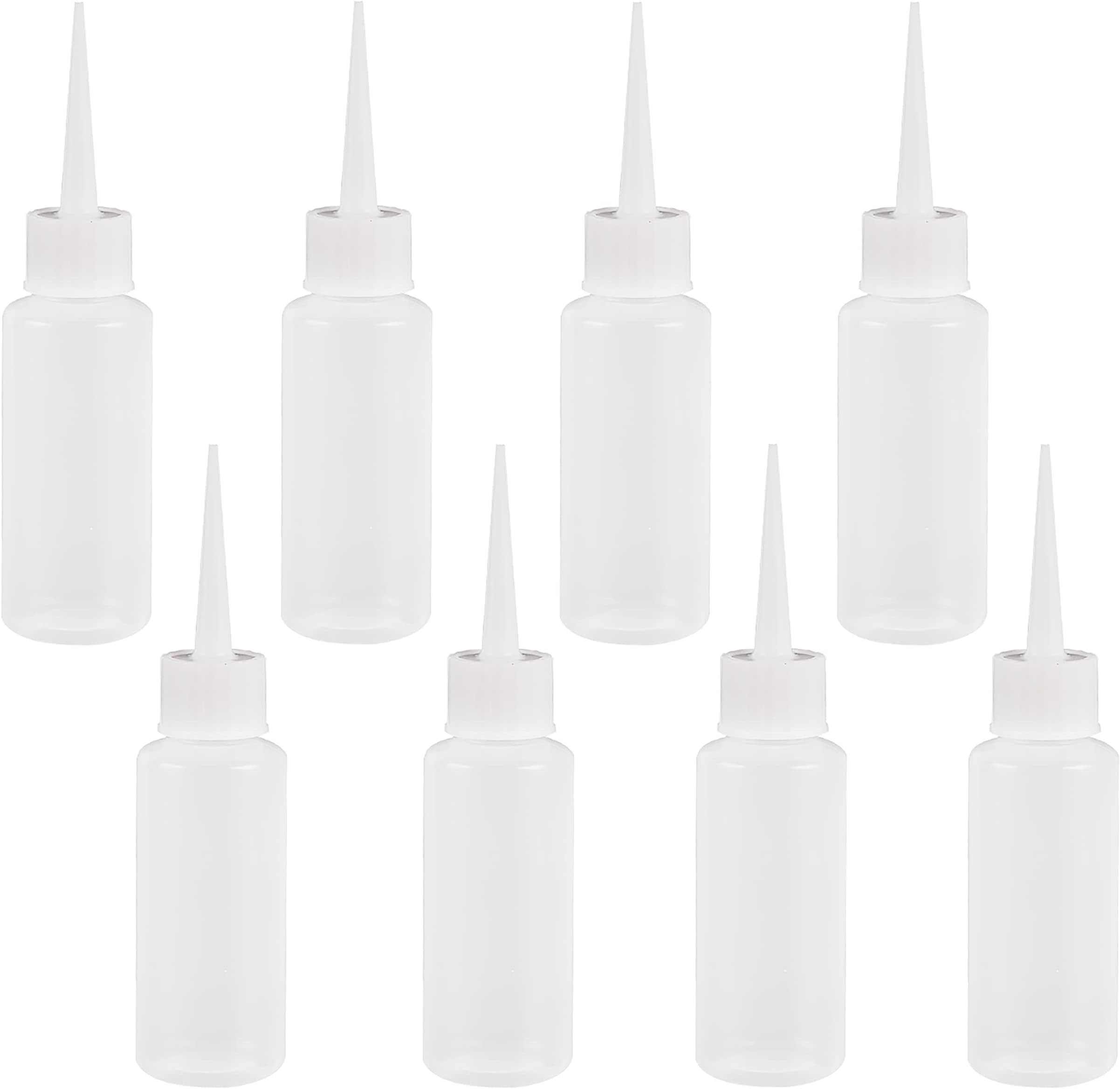 IRYNA 8Pcs Squeeze Applicator Bottles 50ml Plastic Squeeze Bottles Salon Hair Color Applicator Bottle for Paint Art, Craft, Liquids, Glue