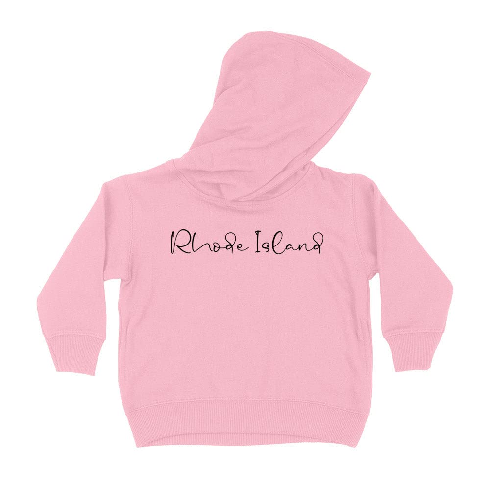 Script Rhode Island Kids Hoodie Sweatshirt Toddler 4T Light Pink