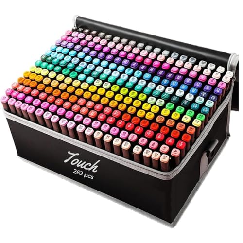 Estojo de Canetas Permanentes Touch, Marcador Ponta Dupla, Canetinhas para Colorir Desenhos, Lettering, Sketch (262)