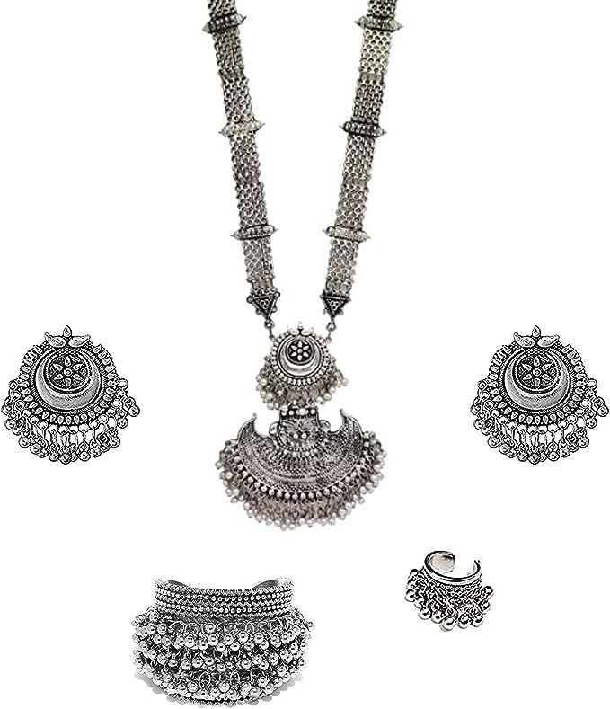 See full amazon price history chart for Ziyans Fashion Afghani Style Oxidised Silver Black Metal JewellerAy Pendant Long Necklace Set for Women and Girls Ziyans Fashion Afghani Style Oxidised Silver Black Metal JewellerAy Pendant Long Necklace Set for Women and Girls (B0CG19S9WB) Amazon Price History, Amazon Price Tracker