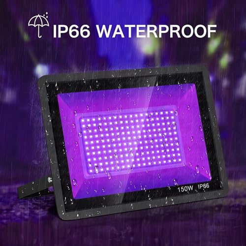 Image of Ontesik 120W LED Black Light, UV Black Light Floodlight, Powerful UV Spotlight for Body Painting, Game Room, Halloween, Screen Printing, Night Party (150, Watts)