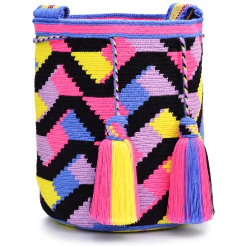 Image of WYOU Designer Collection Wayuu Hand-Crochet Hippie Purse, Summer Crossbody Boho Bags for Women, Classy Crochet Beach bag