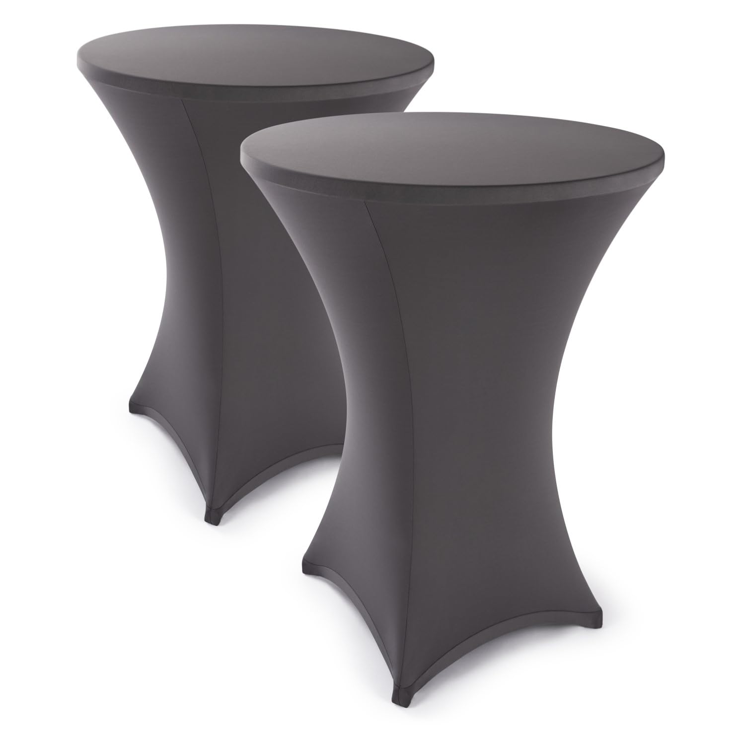 Blumtal Mantel de Mesa Redonda Ø 70-75 cm Set de 5 - Oeko-Tex Certificado - Elegantes Manteles de Mesa estirables - Funda Lavable en Lavadora Ideal para Catering o Cocteles - Mantel Antracita