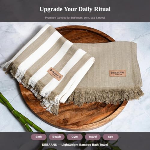 Image of 100% Bamboo Large Bath Towel | Buttery Soft, Ultra-Absorbent, Lightweight, Anti-Microbial, Hypoallergenic, Quick Dry | Suitable for Daily use, Travel, Gym, Swimming (Olive)