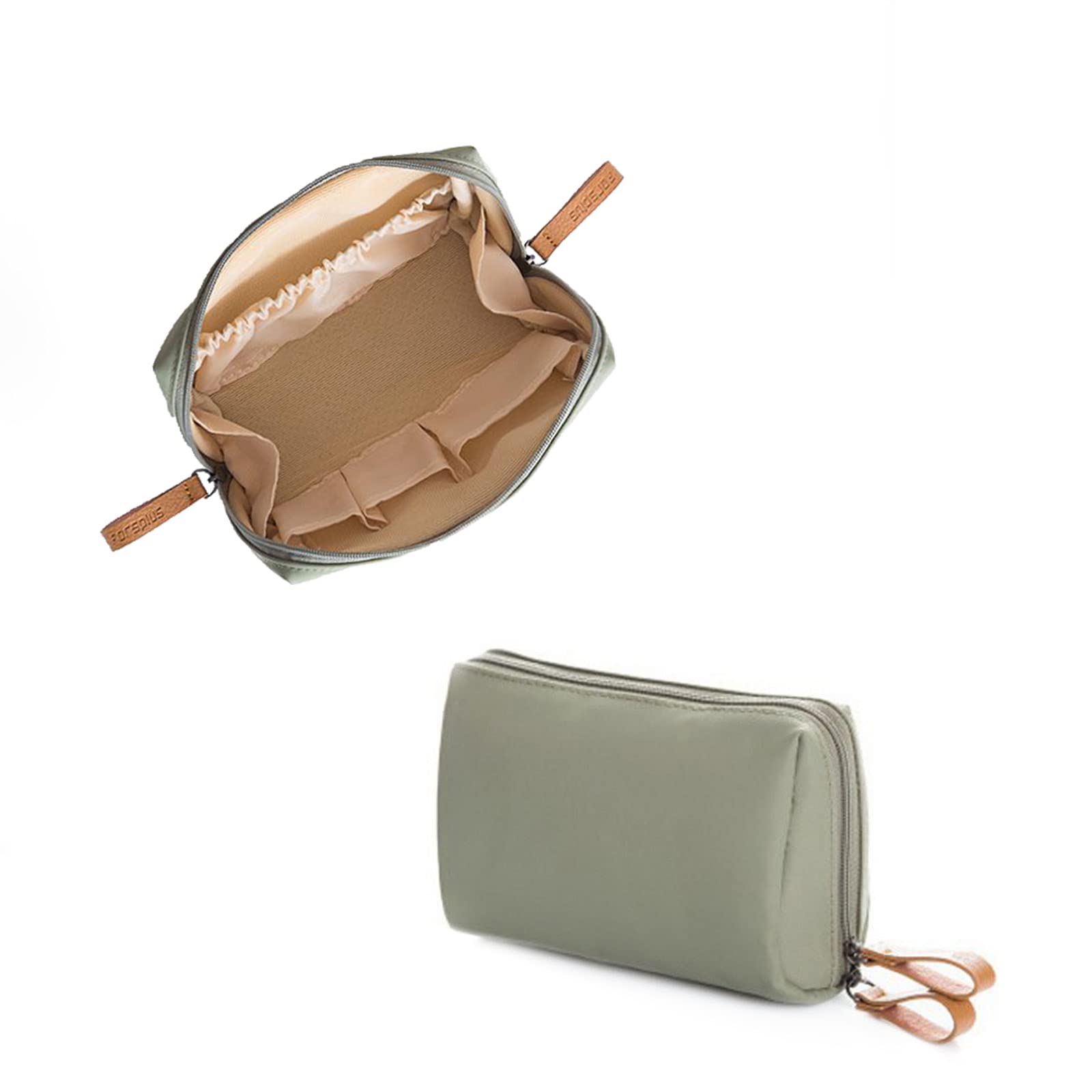 Feliciay Tragbare Kosmetiktasche Damen, kleine Multifunktions-Aufbewahrungstasche, Handtasche Kosmetiktasche，Kosmetik Lagerung für Reise Schlafzimmer, Bad und andere Anlässe (Grün)