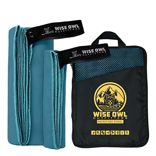 Wise Owl Outfitters Camping Towel - Camping Accessories, Quick Dry Microfiber Towel for Travel, Hiking, Yoga, Workout, and Backpacking