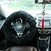 Ogrmar Winter Warm Faux Wool Steering Wheel Cover with Handbrake Cover & Gear Shift Cover for 14.96