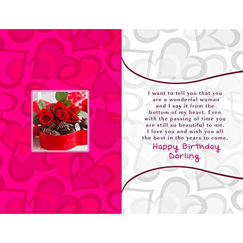 Alwaysgift Happy Birthday Greeting Card For Wife, Birthday Surprise Greeting Card For Wife (Pink)
