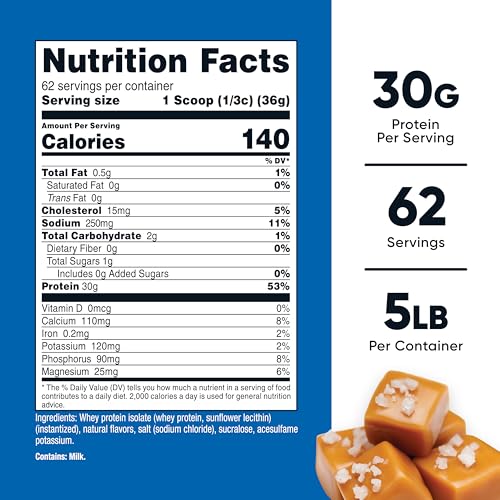 Image of Nutricost Whey Protein Isolate (Salted Caramel, 5LBS)