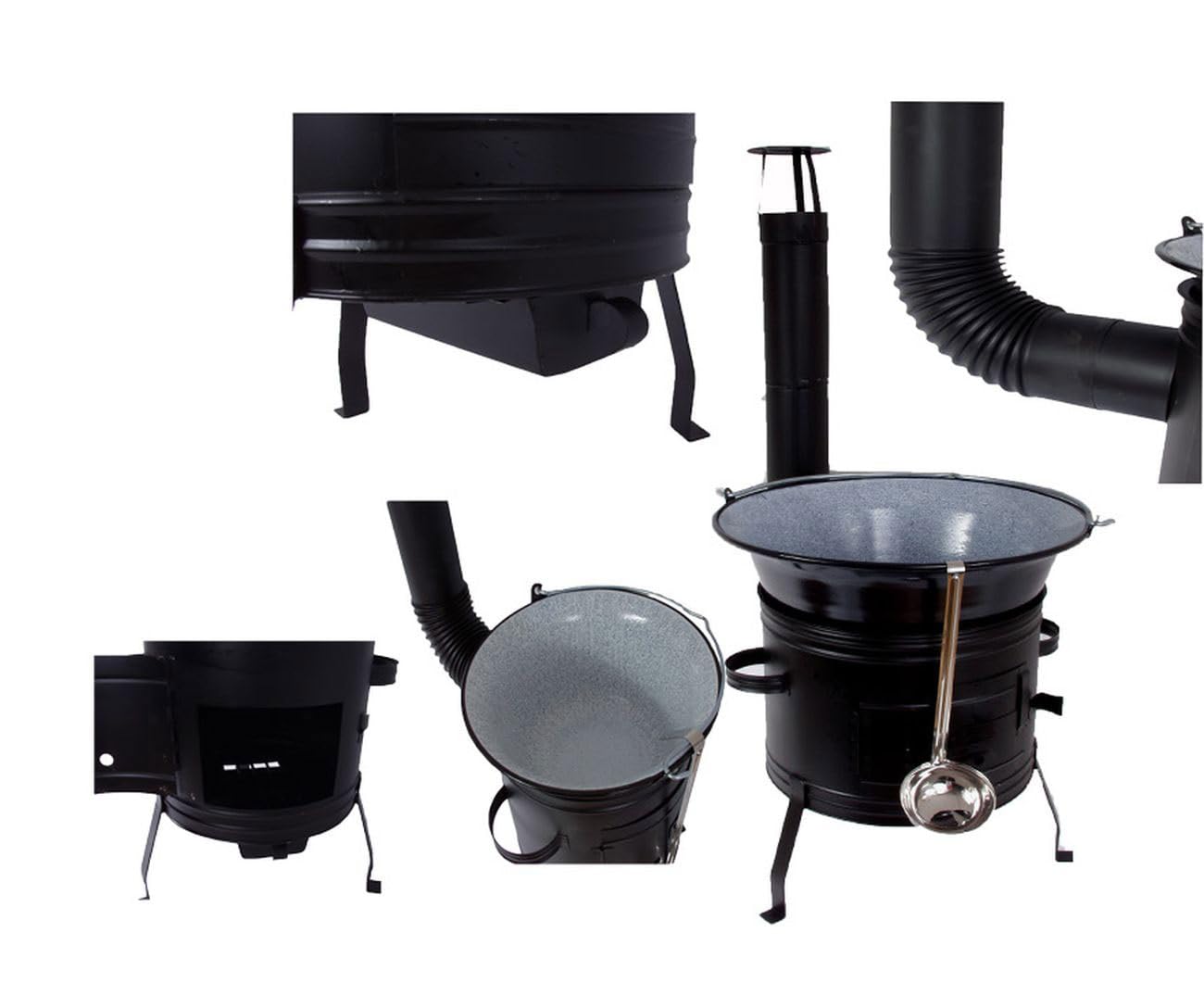 Set Ungarischer Ofen 39 + Gulaschkessel 30 Liter + Schöpflöffel Gulaschkanone Suppenkessel