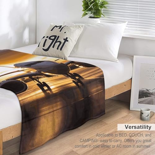 Couverture moelleuse avion du soir plaid flanelle pour toute la famille