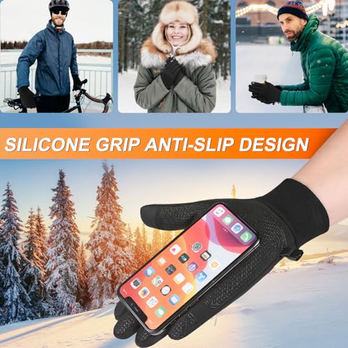 CRAZY SHARK Fahrradhandschuhe Warme Winterhandschuhe Sporthandschuhe Touchscreen Radsporthandschuhe Winddichte rutschfeste Handschuhe für Herren Damen zum Radfahrren Laufen Joggen Wandern